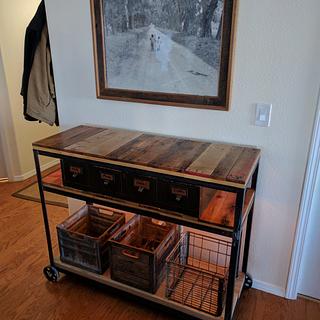 Steampunk Industrial Rolling Sidetable - Woodworking Project by Justin Steampunk Industrial Rolling Sidetable - Woodworking Project by Justin