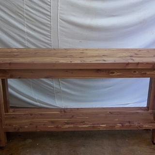 Cedar hall table from 8X8 beam - Woodworking Project by woodbutchersc Cedar hall table from 8X8 beam - Woodworking Project by woodbutchersc
