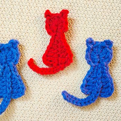 Crochet Cat Applique with Starting Chains - Project by rajiscrafthobby