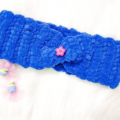 Crochet Twisted Earwarmer Headband With Texture - Project by rajiscrafthobby