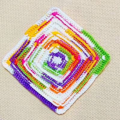 Raised Square Crochet Blanket Motif - Project by rajiscrafthobby