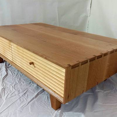 Coffee table in Quarter sawn American oak, recycled English oak and huon pine - Project by Chinwagfurniture