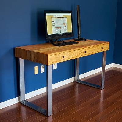 Modern Computer Desk with Integrated Cable Management - Project by Ron Stewart