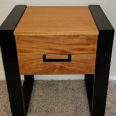 Mahogany and steel nightstands - Project by MisterB