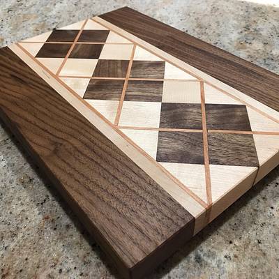 Argyle cutting/serving board - Project by Scott
