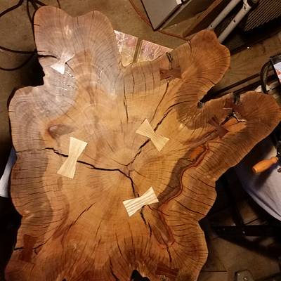 Tree Base Slab Table - Project by Steve Tow