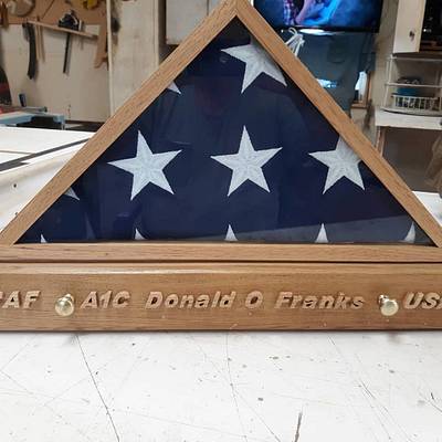Dad's Funeral Flag and metal Display Case - Project by Rickswoodworks