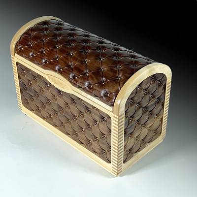 Carved Tufted Treasure Box - Project by BerchtoldDesignBuild
