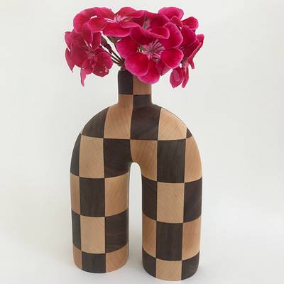Checkerboard Hollow Vessel - Project by Roger Gaborski