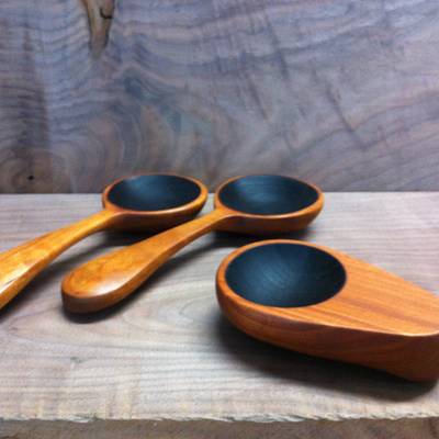 Cherry salad spoons and coffee scoop - Project by Justsimplywood 