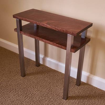 Tiny Walnut and Steel Side Table - Project by Ron Stewart