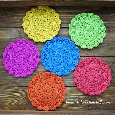 Crochet Coaster Free Pattern - Project by janegreen