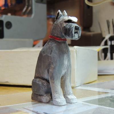 Schnauzer carving - Project by Rolando Pupo
