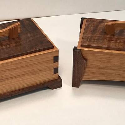 A Couple of Hickory and Walnut Keepsake Boxes - Project by kdc68