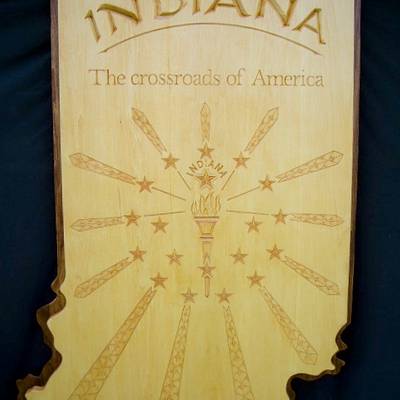 Indiana State woodcarving - Project by Roger Strautman