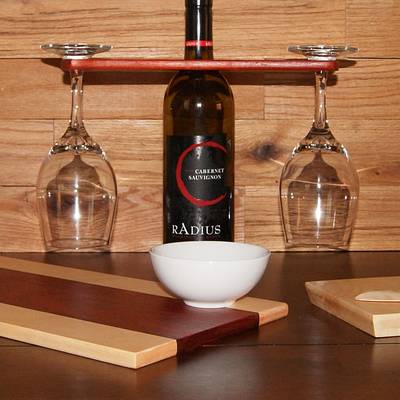 Oil Dipping Board, Cheese Board and Spreader and Wine Caddy - For Auction to Benefit ALS - Project by David E.