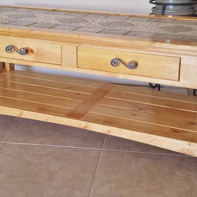 Mission Style Solid Knotty Pine Coffee Table - Project by Angela Maddock
