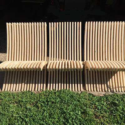 Scrapwood Rib modular bench that folds almost flat. - Project by Arky