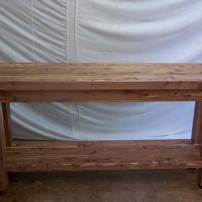 Cedar hall table from 8X8 beam - Project by woodbutchersc