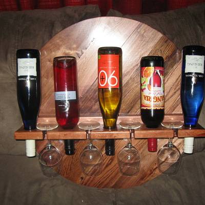 Wine Rack with 4 glasses - Project by James L Wilcox