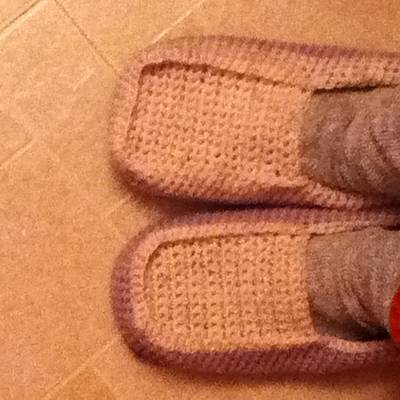 First pair of crochet slippers fresh off the hook! - Project by Mary Pauline M 