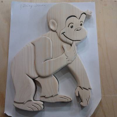 Curious George Intarsia  - Project by Debbie Tasa 