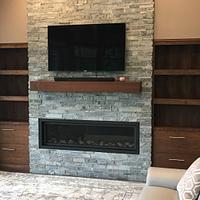 Walnut Built-ins and Mantel - Project by dacabinetguy