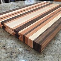  Large Walnut, Maple and Cherry cutting board
