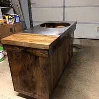 Big Green Egg Barn Board Table