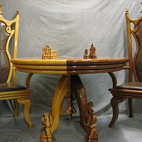 Chess Table, Chairs & Pieces