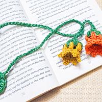 Simple Crochet Autumn Bell Flower Bookmark - Project by rajiscrafthobby