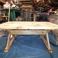 125 year old pine tree coffee table.