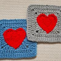 How To Make a Crochet Heart To Solid Granny Crochet Square - Project by rajiscrafthobby