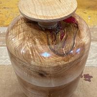 Rock maple lidded bowl