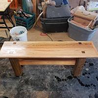 Sitting bench from dumpster material