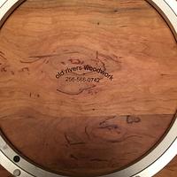 Walnut Lazy Susan with Turqouise Inlay