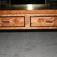 Curly Cherry Coffee Table with Peruvian Walnut Detail
