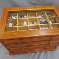 Rock and sea shell display cabinet