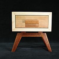 Mid-Century Modern End Table With Floating Cabinet Prototype