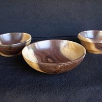 Three Walnut Bowls - Project by Jim Jakosh