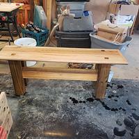 Sitting bench from dumpster material - Project by Jeff B