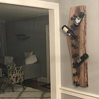 Walnut and Railroad Spike wine rack  - Project by NewmanSpecials