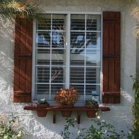shutters and plant shelves