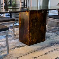 Steel Base Glass Top Dining Table - Project by Brian Benham
