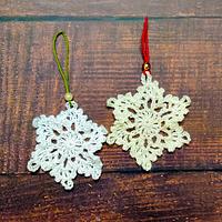 Easy Crochet Snowflake Ornament Pattern - Project by rajiscrafthobby