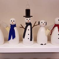 Snowman advent candlestick