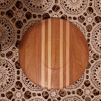PLATTER MADE FROM STRIPS OF VERY OLD AUSTRALIAN HARD WOOD