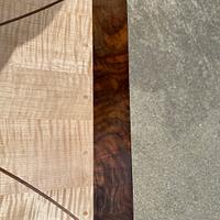 Side Table in Walnut and Curly Maple