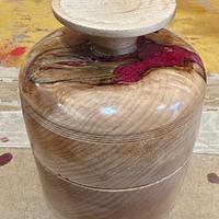 Rock maple lidded bowl