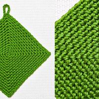 Super Easy Crochet Square Potholder In The Rounds with Moss Stitch - Project by rajiscrafthobby